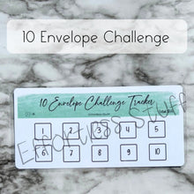Load image into Gallery viewer, Green Color Envelope Challenge Tracker Inserts | Laminated Trackers | Fits A6 Envelopes | Savings Challenge | Envelope Challenges | Physical Product |
