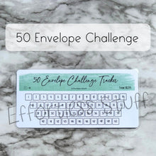 Load image into Gallery viewer, Green Color Envelope Challenge Tracker Inserts | Laminated Trackers | Fits A6 Envelopes | Savings Challenge | Envelope Challenges | Physical Product |
