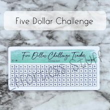 Load image into Gallery viewer, Green Color Savings Challenge Number Design Tracker | Laminated Trackers | Fits A6 Envelopes | Savings Challenge | Dollar Challenges | Physical Product |
