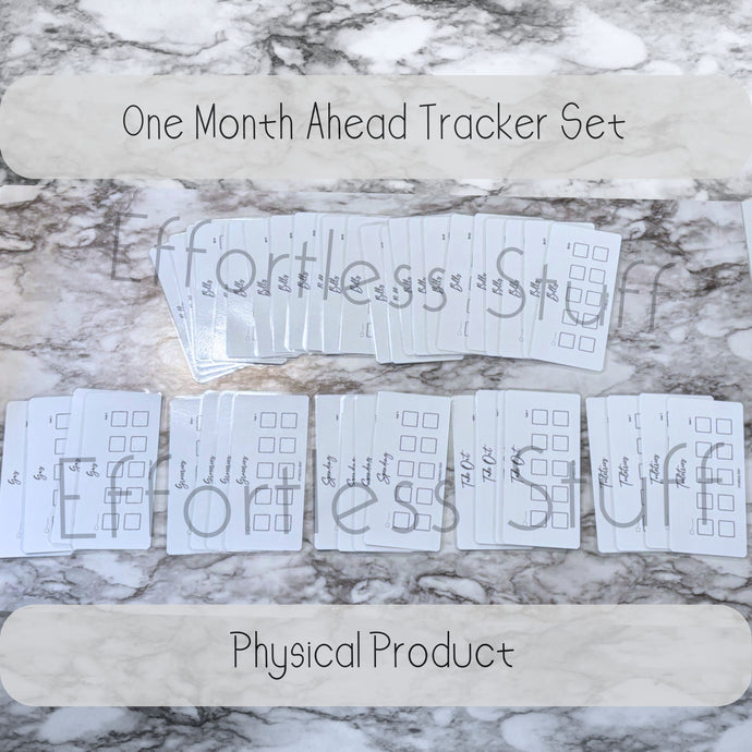 Laminated One Month Ahead Savings Challenge Trackers | Savings Challenge | Simple Design | Fits A6 Binders |