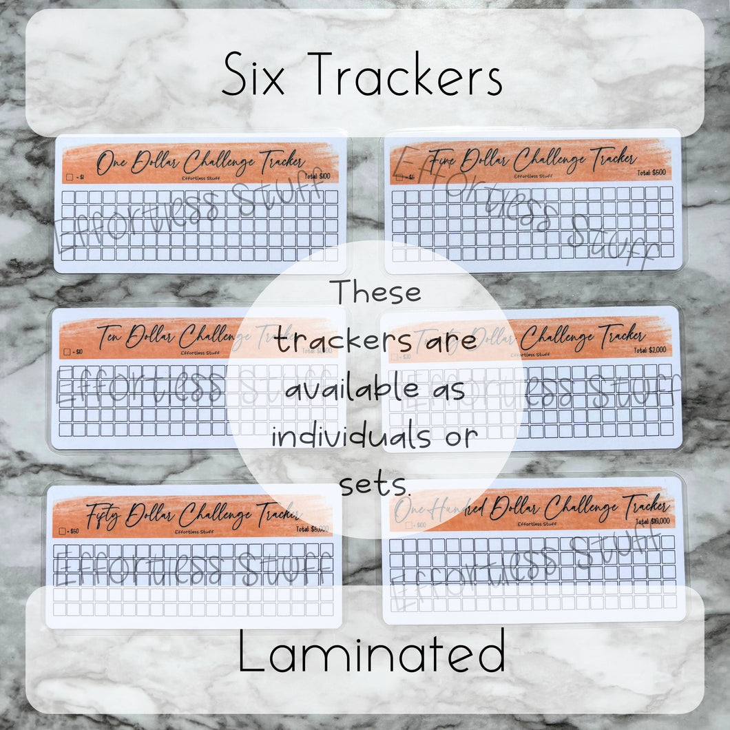 Orange Color Savings Challenge Blank Design Tracker | Laminated Trackers | Fits A6 Envelopes | Savings Challenge | Dollar Challenges | Physical Product |
