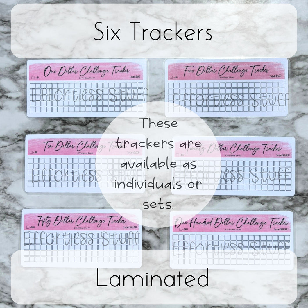 Pink Color Savings Challenge Blank Design Tracker | Laminated Trackers | Fits A6 Envelopes | Savings Challenge | Dollar Challenges | Physical Product |