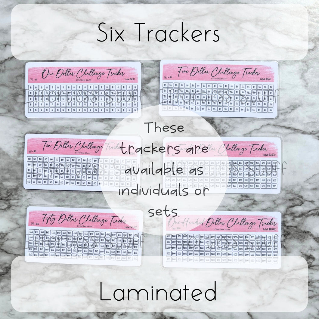 Pink Color Savings Challenge Number Design Tracker | Laminated Trackers | Fits A6 Envelopes | Savings Challenge | Dollar Challenges | Physical Product |