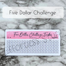 Load image into Gallery viewer, Pink Color Savings Challenge Number Design Tracker | Laminated Trackers | Fits A6 Envelopes | Savings Challenge | Dollar Challenges | Physical Product |
