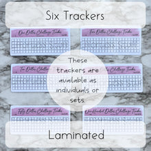 Load image into Gallery viewer, Purple Color Savings Challenge Blank Design Tracker | Laminated Trackers | Fits A6 Envelopes | Savings Challenge | Dollar Challenges | Physical Product |
