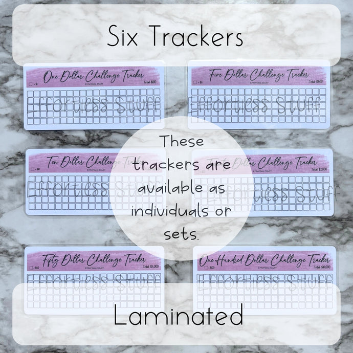 Purple Color Savings Challenge Blank Design Tracker | Laminated Trackers | Fits A6 Envelopes | Savings Challenge | Dollar Challenges | Physical Product |