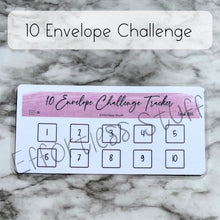 Load image into Gallery viewer, Purple Color Envelope Challenge Tracker Inserts | Laminated Trackers | Fits A6 Envelopes | Savings Challenge | Envelope Challenges | Physical Product |
