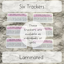 Load image into Gallery viewer, Purple Color Savings Challenge Number Design Tracker | Laminated Trackers | Fits A6 Envelopes | Savings Challenge | Dollar Challenges | Physical Product |
