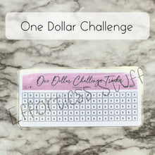 Load image into Gallery viewer, Purple Color Savings Challenge Number Design Tracker | Laminated Trackers | Fits A6 Envelopes | Savings Challenge | Dollar Challenges | Physical Product |
