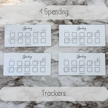 Load image into Gallery viewer, Laminated One Month Ahead Savings Challenge Trackers | Savings Challenge | Simple Design | Fits A6 Binders |
