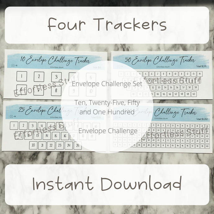 Printable Blue Color Envelope Tracker Insert| Fits Size A6 Envelope | Envelope Challenge |