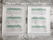 Load image into Gallery viewer, Printable Green Color Savings Blank Design Tracker | Fits Size A6 Envelope | Dollar Challenge |
