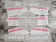 Load image into Gallery viewer, Printable Pink Color Savings Blank Design Tracker | Fits Size A6 Envelope | Dollar Challenge |
