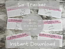 Load image into Gallery viewer, Printable Purple Color Savings Blank Design Tracker | Fits Size A6 Envelope | Dollar Challenge |
