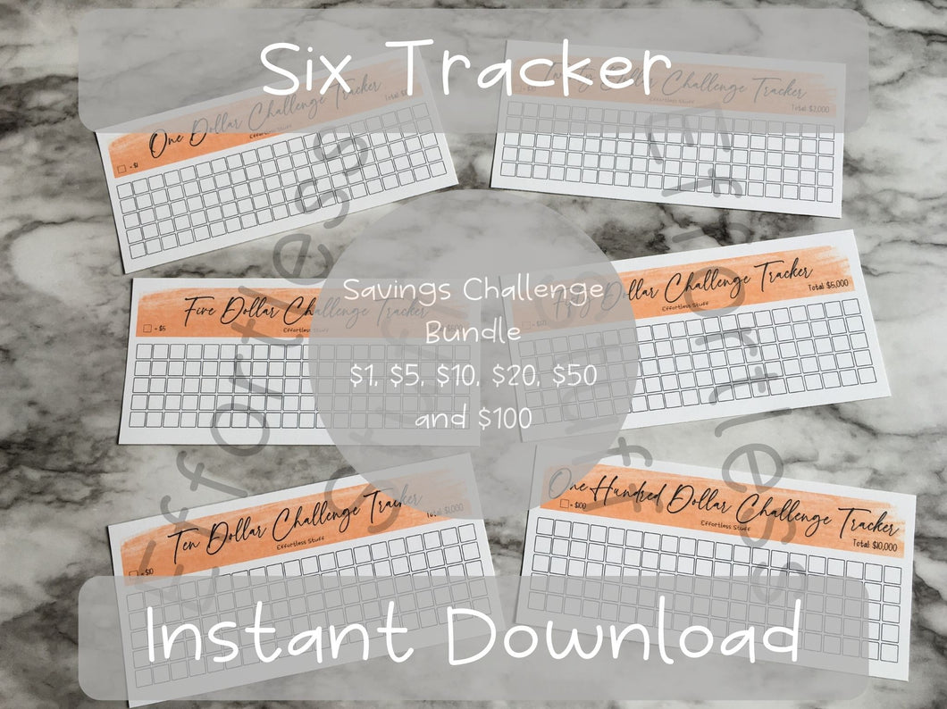 Printable Orange Color Savings Blank Design Tracker | Fits Size A6 Envelope | Dollar Challenge |