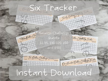 Load image into Gallery viewer, Printable Cream Color Savings Blank Design Tracker | Fits Size A6 Envelope | Dollar Challenge |
