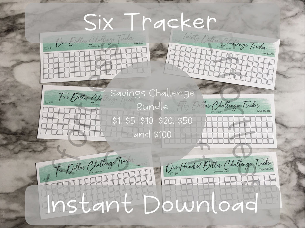 Printable Green Color Savings Blank Design Tracker | Fits Size A6 Envelope | Dollar Challenge |
