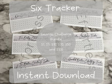 Load image into Gallery viewer, Printable Gray Color Savings Blank Design Tracker | Fits Size A6 Envelope | Dollar Challenge |
