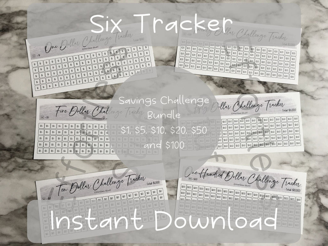 Printable Gray Color Savings Blank Design Tracker | Fits Size A6 Envelope | Dollar Challenge |