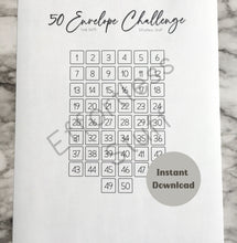 Load image into Gallery viewer, Printable 50 Envelope Challenge Template (Simple Design) | Letter Size Template |
